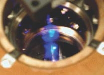 Close-up detail of a strontium clock.
