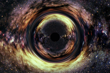 Black Hole silhouetted against the Milky Way