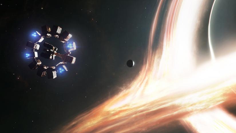 The spacecraft Endurance and the supermassive black hole Gargantua