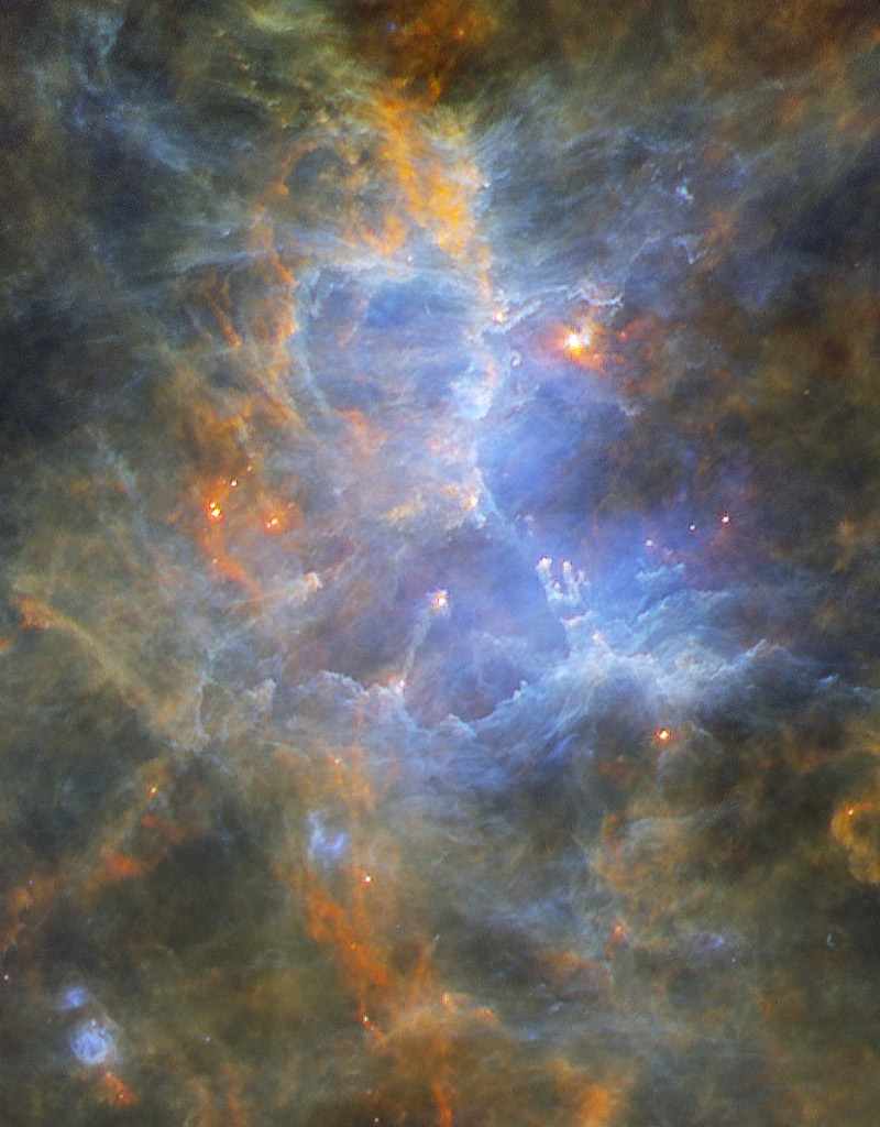 Herschel infrared image of the Eagle nebula