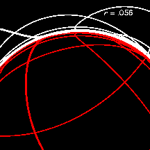 Dive movie image at 0.056 Schwarzschild radii.