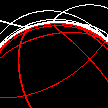 Dive movie image at 0.056 Schwarzschild radii.