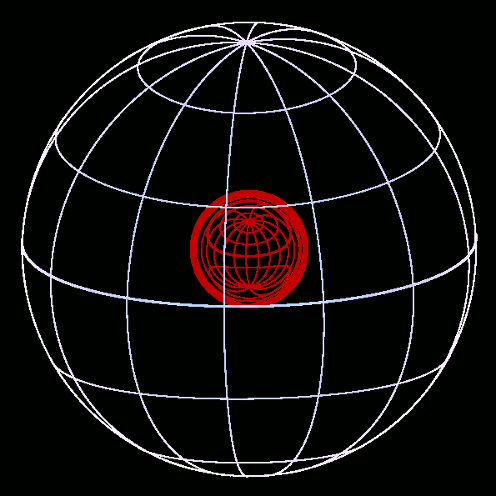 Picture of shell falling on to black hole.
