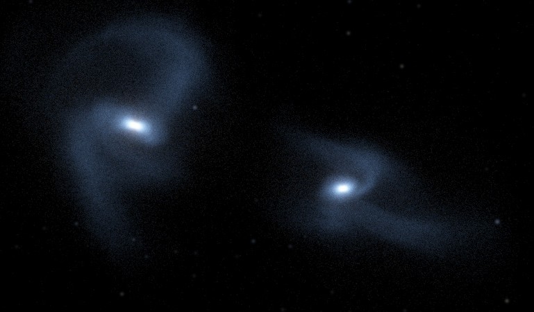One frame from the simulation of the Local Group