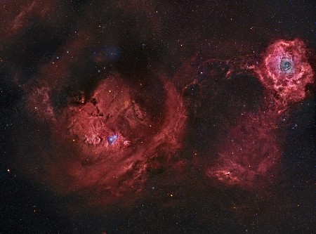 Wide angle view of the Rosette Nebula