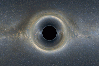 Black Hole silhouetted against the Milky Way