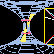 Picture of wormhole with region between two inward pointing horizons.