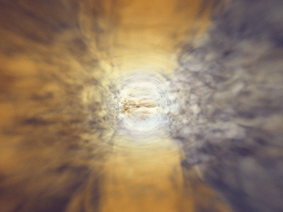 General relativistic volume rendering of a magnetohydrodynamic simulation of a disk and jet around a black hole