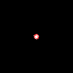 Sphere of light expands outwards from Vermilion at centre.