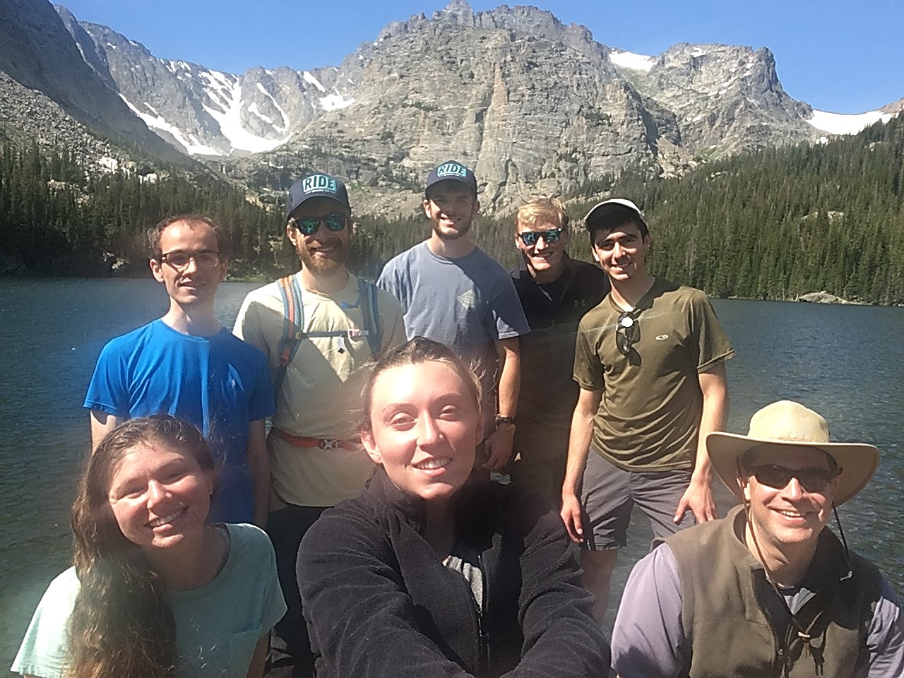 The Weber group at the Loch. From left, back row: Wyatt Zagorec-Marks, Curtis Beimborn, Luke Walther, Patrick Yehle, Kenneth Wilson. From left, front row: Rebecca Hirsch, Madison Foreman, JMW.