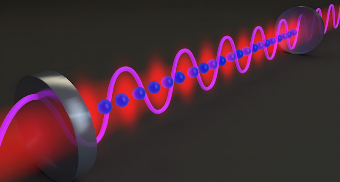 Superradiant atoms illustration.