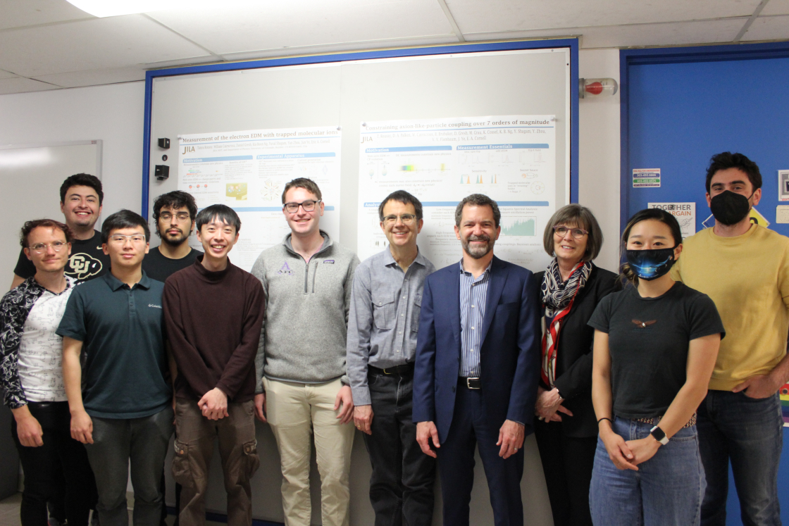 President Todd Saliman visits JILA and NIST Fellow Eric Cornell and his laboratory team