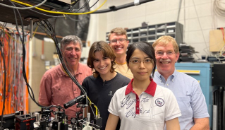 From left to right: Murray Holland, (front) Catie Ledesma, (back) Kendall Mehling, (Front) Liang-Ying (former JILA graduate student), and Dana Anderson