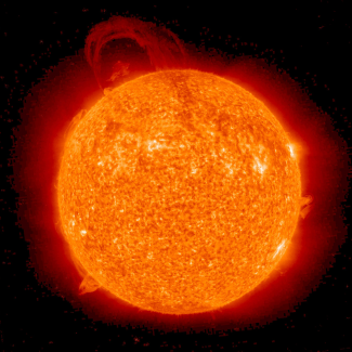 Telescope image of a solar prominence.