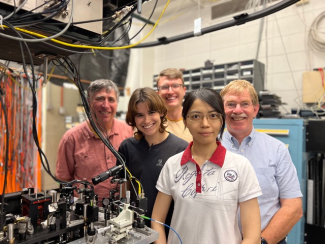 From left to right: Murray Holland, (front) Catie Ledesma, (back) Kendall Mehling, (Front) Liang-Ying (former JILA graduate student), and Dana Anderson