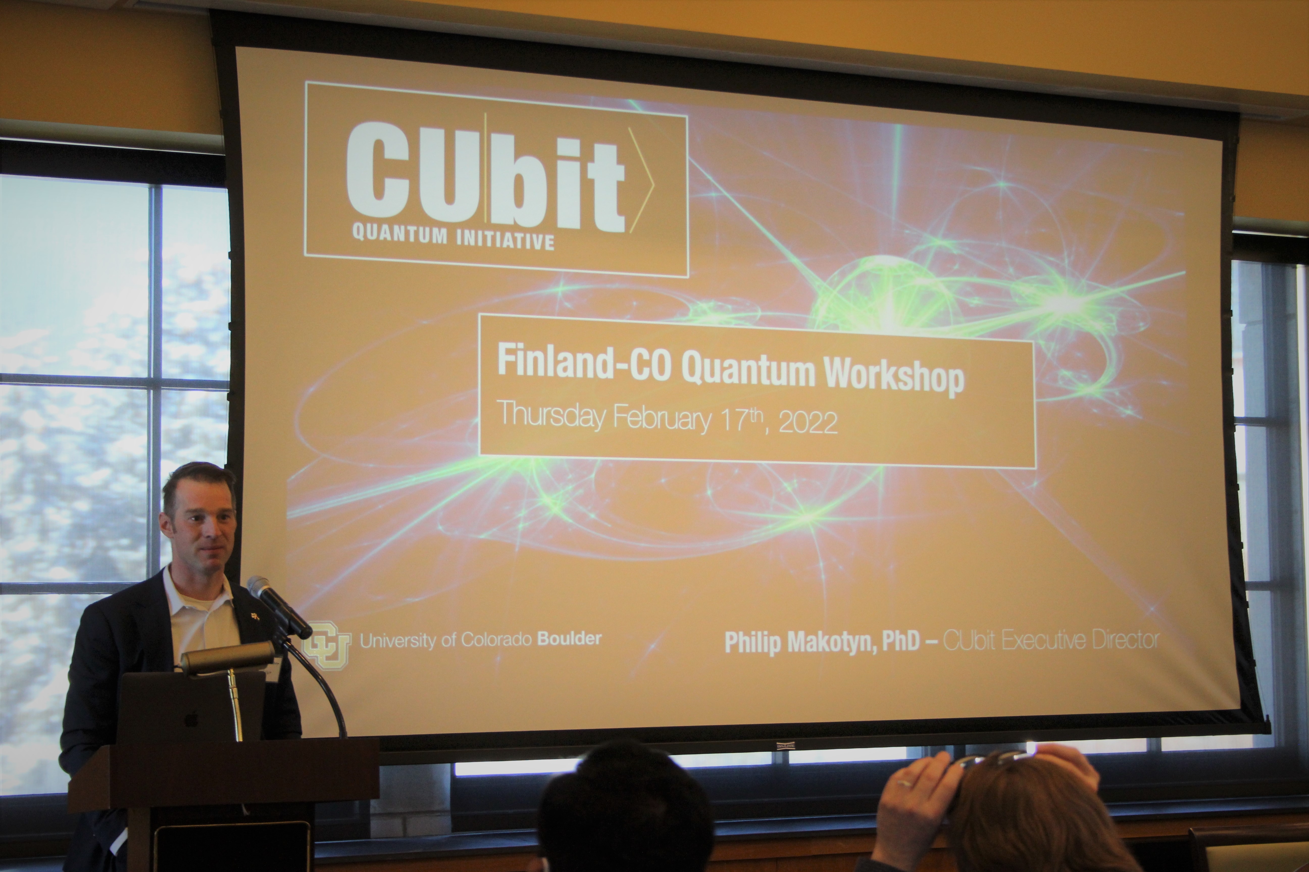 CUbit Director Phillip Makotyn introducing the CO-Finland Quantum Workshop