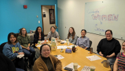 Women of JILA, from first-year undergraduates to third year postdocs, celebrate "Women in Science" day with cookies and lemonade. 