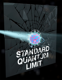 Artistic representation of an atomic clock breaking the Standard Quantum Limit
