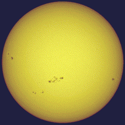 Sun in visible light, rotating