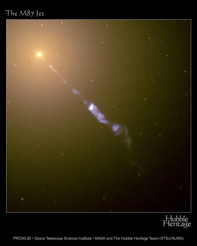 Hubble image of M87 with jet