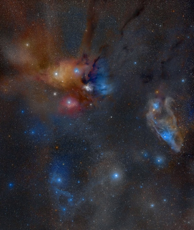 Wide angle view of the Rho Ophiuchi cloud complex